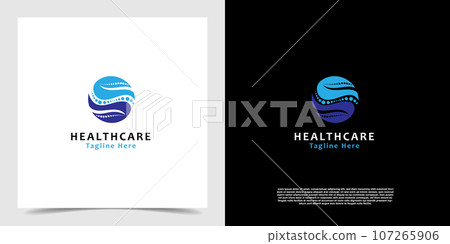 Abstract healthcare backbone spine illustration logo vector template 107265906