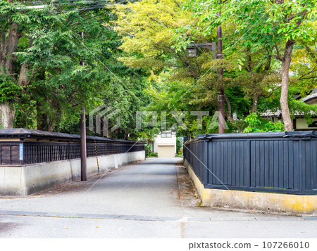 The quaint Haguro-cho Samurai Residence Street in Yokote City - historic streetscape 107266010