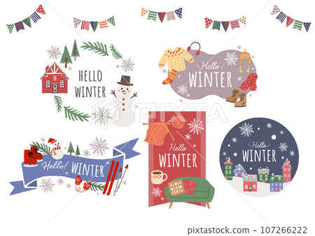 Winter image illustration logo design 107266222