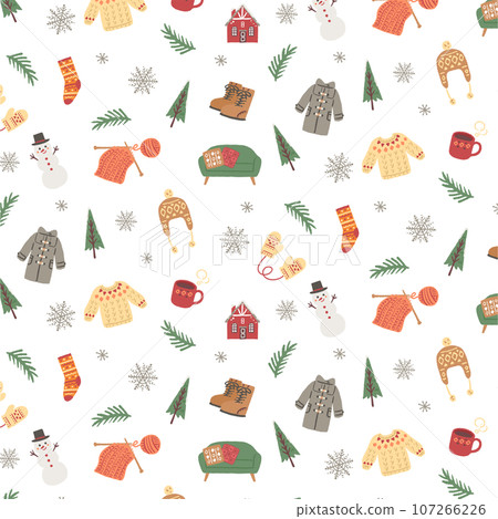 Cute winter seamless pattern 107266226