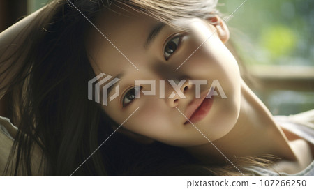 Portrait of a young woman (AI generated image) 107266250
