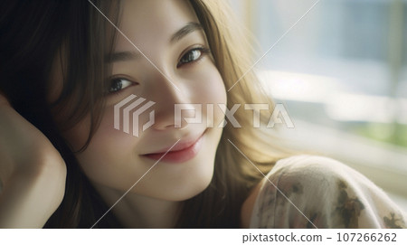 Portrait of a young woman (AI generated image) Portrait of a young woman (AI generated image) 107266262