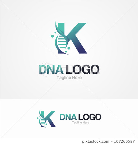 Abstract Letter K and DNA Vector Logo Abstract Letter K and DNA Vector Logo 107266587