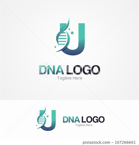 Abstract Letter U and DNA Vector Logo 107266601