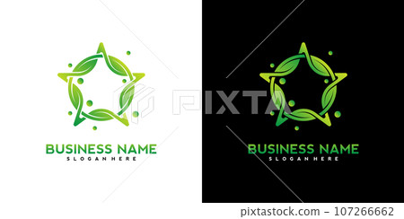 Vector of star and leaf logo, star symbol, infinity nature isolated logo vector design template Vector of star and leaf logo, star symbol, infinity nature isolated logo vector design template 107266662