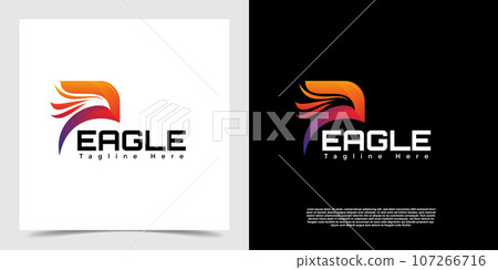 Strong Eagle and letter p creative logo vector Strong Eagle and letter p creative logo vector 107266716