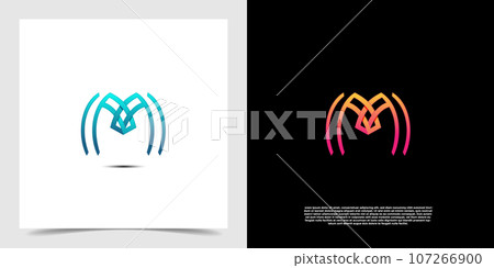 Geometric of letter M icon logo vector. M initial logo vector template 107266900