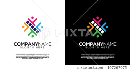 Vector people community logo template 107267075