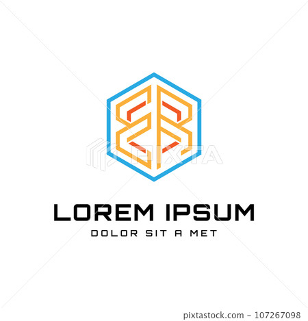 Geometric E F initial monogram text logo vector design Geometric E F initial monogram text logo vector design 107267098
