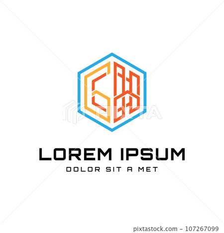 Geometric G H initial monogram text logo vector design Geometric G H initial monogram text logo vector design 107267099