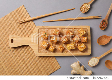 Fried tofu, tasty and delicious fried food Fried tofu, tasty and delicious fried food 107267830