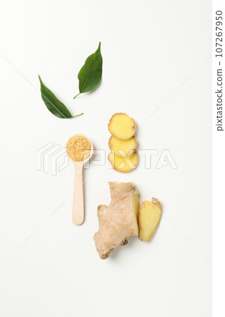 Seasoning and spices concept - ginger, homemade seasoning 107267950