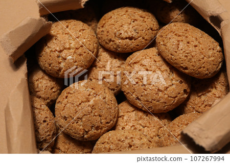 Delicious, fragrant Dutch Christmas cookies Pepernoten close-up Delicious, fragrant Dutch Christmas cookies Pepernoten close-up 107267994