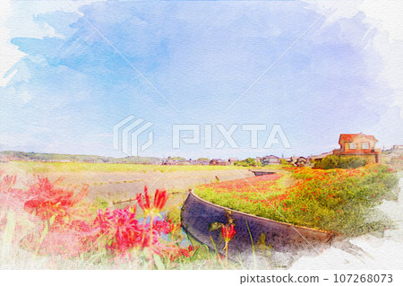 [Aichi Prefecture]Higanbana on the Yakatsu Riverbank, Handa City 107268073