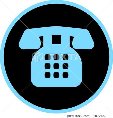 Black phone simple icon illustration 107268200