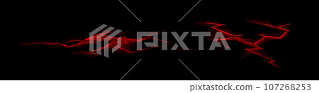 Lava rock ground crack with volcano magma texture 107268253