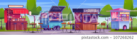Street food market stall booth cartoon vector 107268262