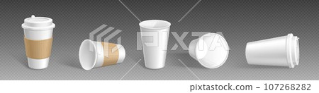 White isolated paper coffee cup vector mockup White isolated paper coffee cup vector mockup 107268282