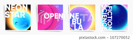 Holographic Gradient Backgrounds Set. Space Neon Cover Cards Covers for Futuristic, Abstract, Dark Fantasy and Sci Fi Books, Magazines and Event Banners. Holographic Gradient Backgrounds Set. Space Neon Cover Cards Covers for Futuristic, Abstract, Dark Fantasy and Sci Fi Books, Magazines and Event Banners. 107270052