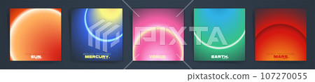Neon Gradient Square Card Backgrounds from Sun to Mars. Cyberpunk and Brutalist Styles in Dark Space Aesthetics. Futuristic Vector Templates Set for Albums, Books and Event Banners with Circular Glow. Neon Gradient Square Card Backgrounds from Sun to Mars. Cyberpunk and Brutalist Styles in Dark Space Aesthetics. Futuristic Vector Templates Set for Albums, Books and Event Banners with Circular Glow. 107270055