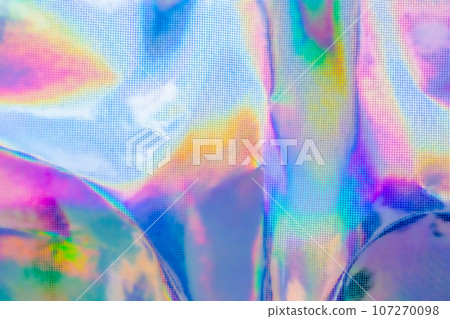 Holographic rainbow foil iridescent texture abstract hologram background 107270098