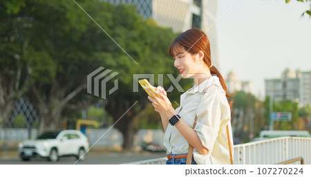 woman walk on platform 107270224