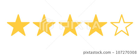 簡單的黃色4星標記 107270308