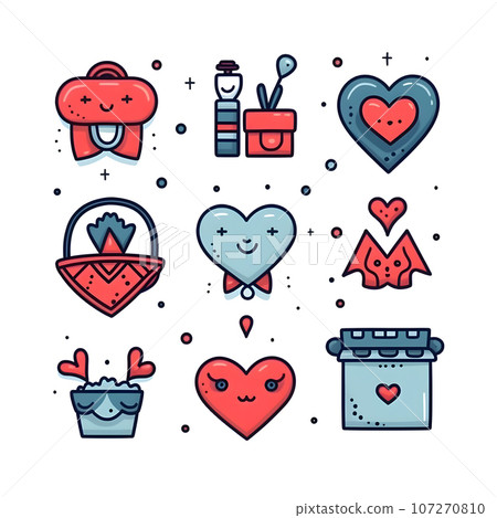 valentine day heart element love happy celebration pink template generative Ai. 107270810