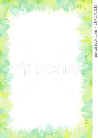 Green watercolor frame background material 107270832