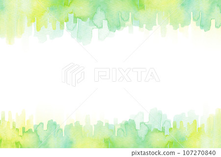 Green watercolor frame background material 107270840