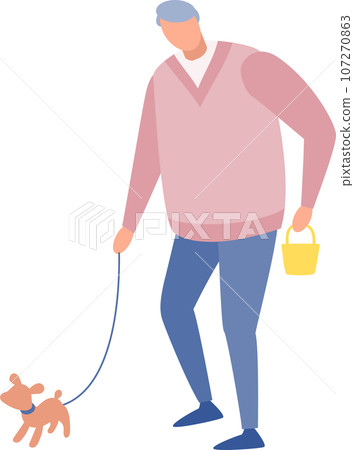 遛小狗的老人 107270863