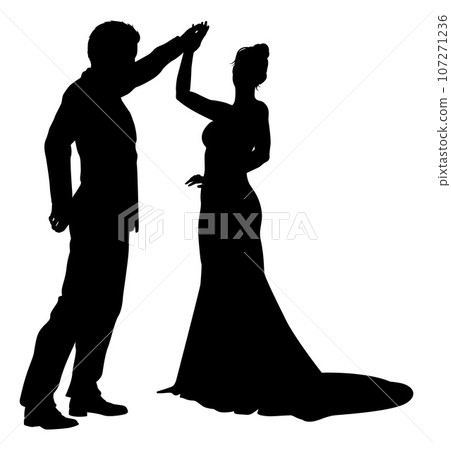 Bride And Groom Couple Wedding Dress Silhouettes Bride And Groom Couple Wedding Dress Silhouettes 107271236