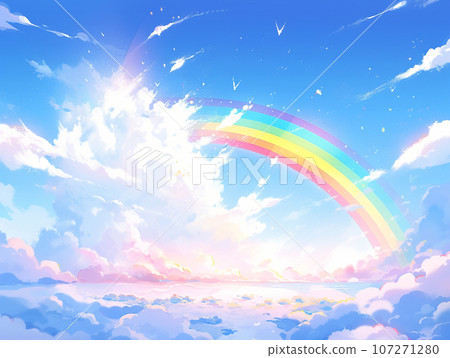 rainbow floating in the clouds 107271280