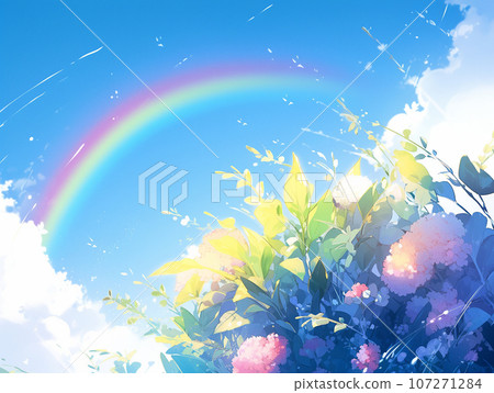 藍天風景與花朵 107271284