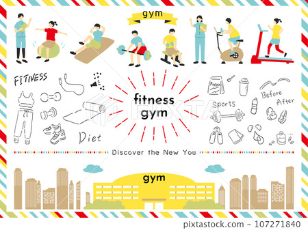 people exercising at the gym 107271840