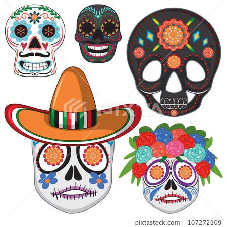 Mexican holiday symbols set 107272109