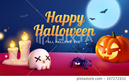 3D Spooky Halloween illustration 3D Spooky Halloween illustration 107272832
