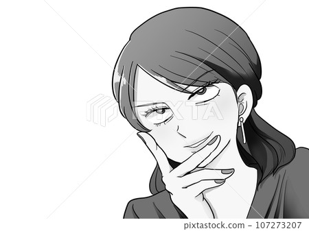 A woman who smiles fearlessly, gray 107273207