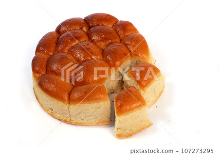 assorted breads isolated on a white background. 107273295
