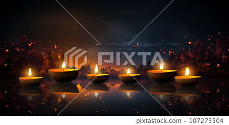 Traditional Diwali Festival decoration background. Festival of lights concept. Traditional Diwali Festival decoration background. Festival of lights concept. 107273504