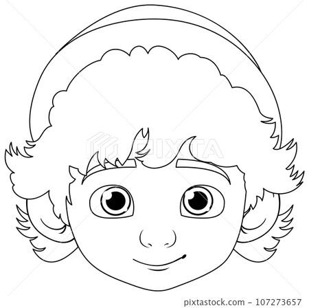 Neutral Expression Boy Wearing Beanie Hat Outline Neutral Expression Boy Wearing Beanie Hat Outline 107273657