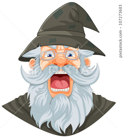 Angry Old Man in Wizard Hat 107273683