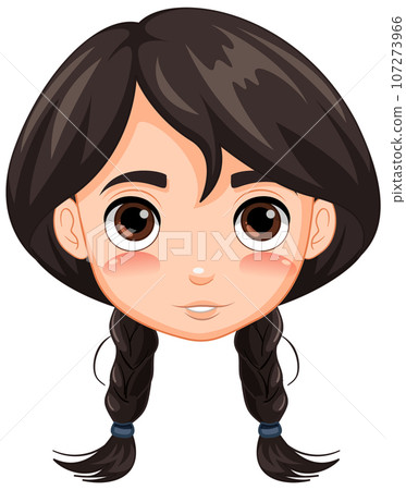 Asian Girl with Braided Hairstyle 107273966