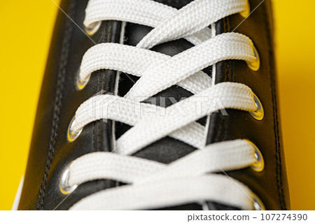 Close up shot of new sports shoe 107274390