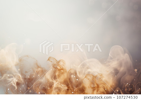Abstract Christmas background with empty space. Smoke, bokeh lights. Copy space for your text. Merry Xmas, Happy New Year. Festive backdrop. Generative AI. 107274530
