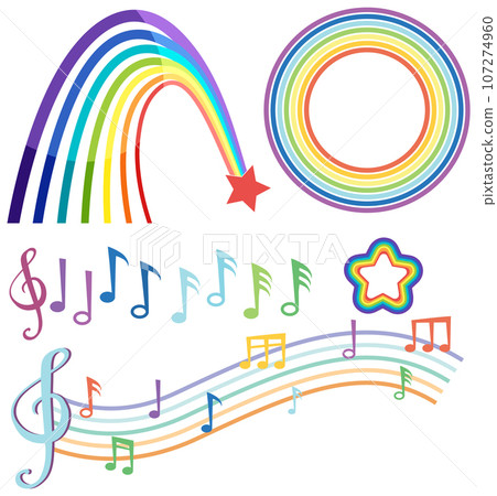Set of rainbow sign and symbol 107274960