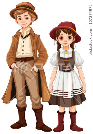 Vintage Couple - Man and Woman Vintage Couple - Man and Woman 107274973