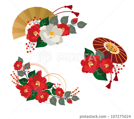 Camellia Japanese style New Year decoration 107275024