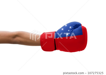 3D Flag on boxing gloves 107275325