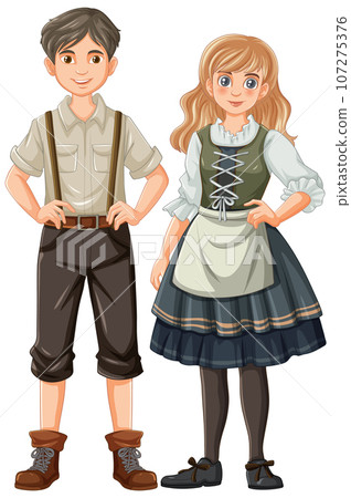 Man and Woman in German Bavarian Outfit 107275376